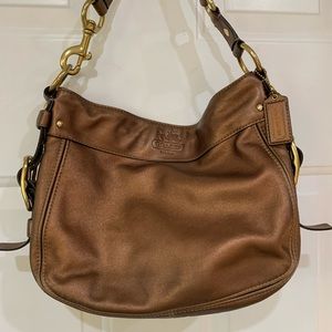 Vintage COACH Copper Metallic Smooth Leather Shoulder Bag